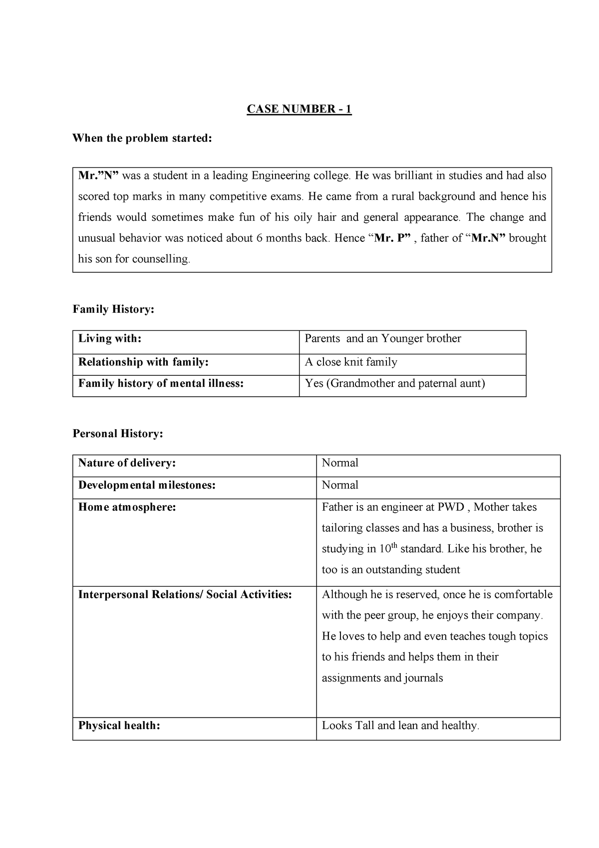clinical psychology case study format