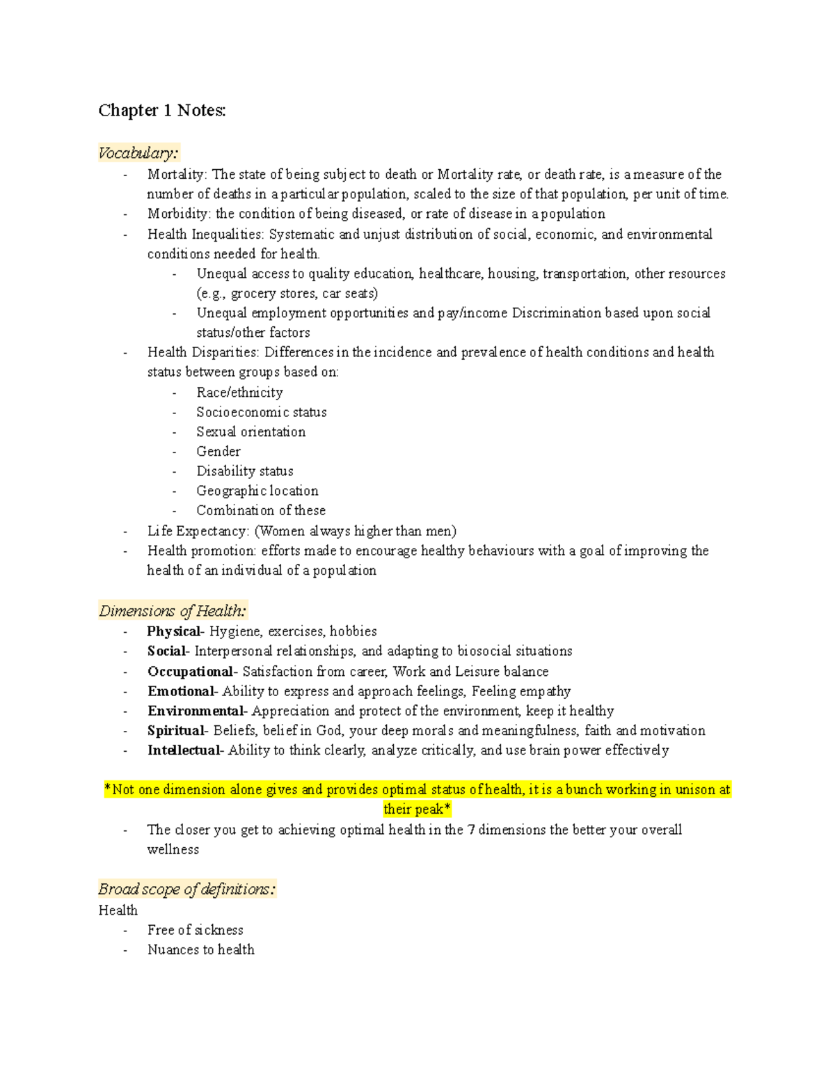 Chapter 1 and 4 Notes - Professor Rodrigue Deboue - Chapter 1 Notes ...