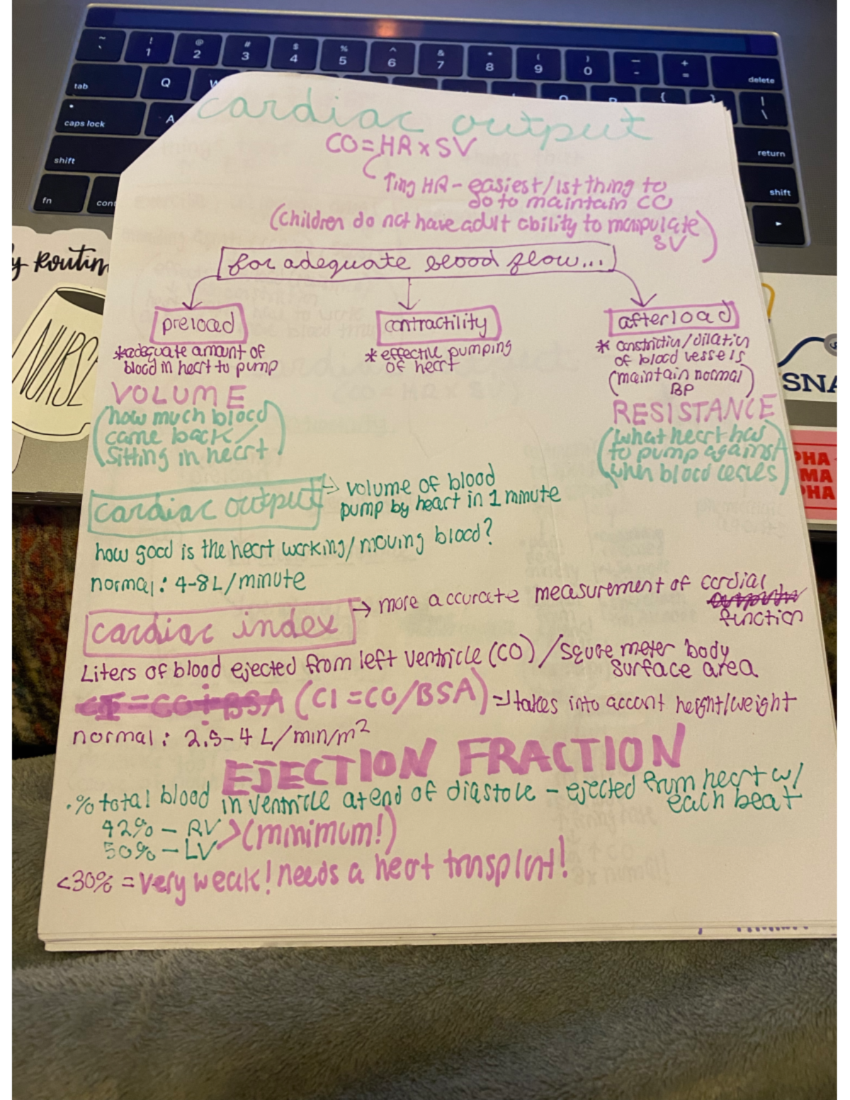 Cardiac output notes 1 - a lock A cardiac output Ting thing to So to ...