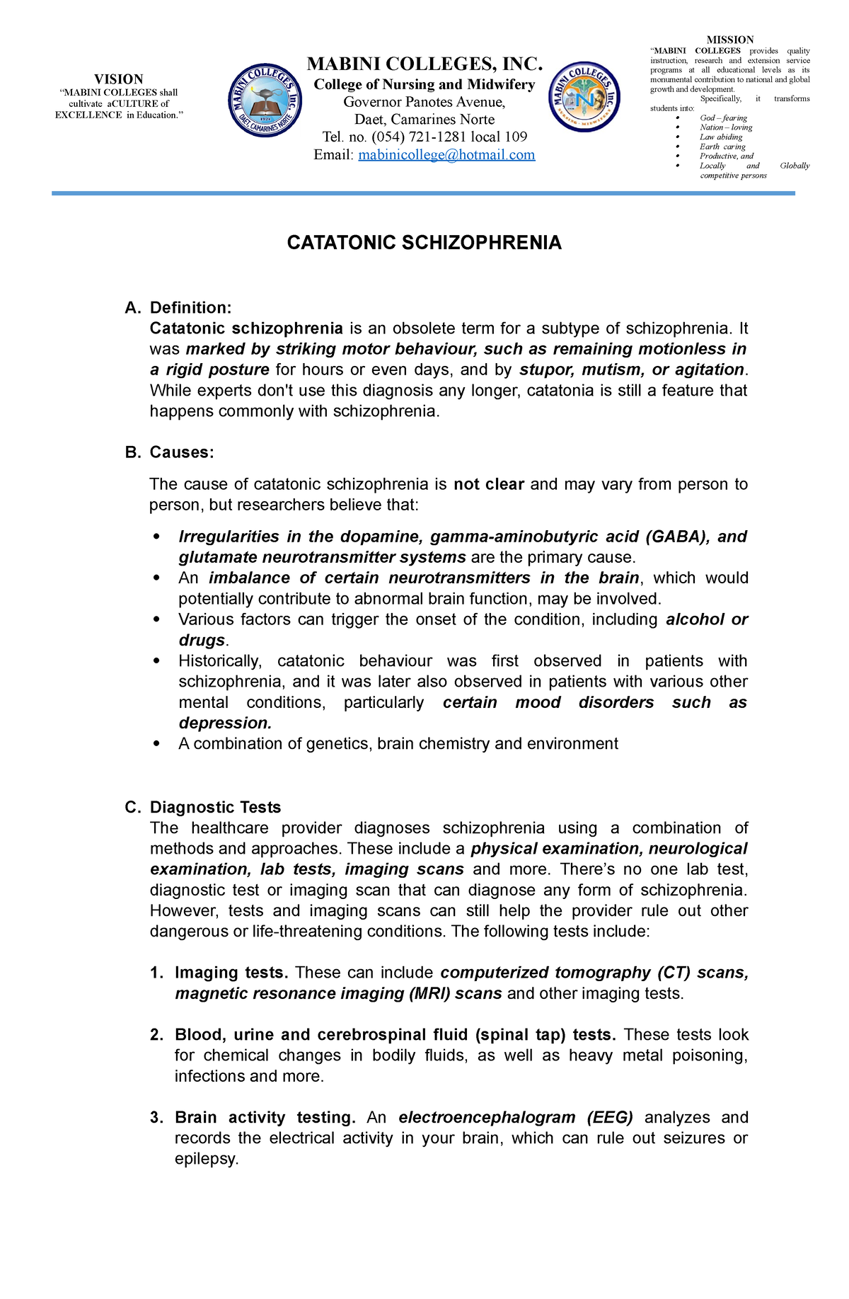 Catatonic Schizophrenia MABINI COLLEGES INC College Of Nursing And   Thumb 1200 1835 