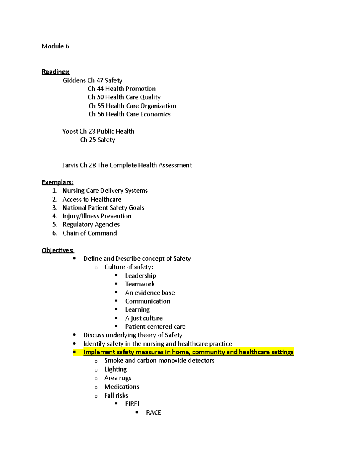 Module 6 Study Guide - LECTURE NOTES - Module 6 Readings: Giddens Ch 47 ...