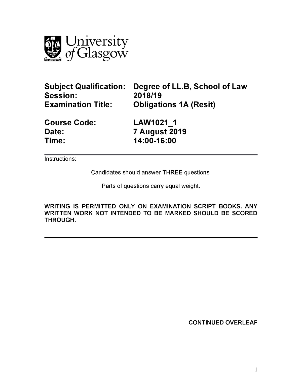 university of glasgow dissertation resit