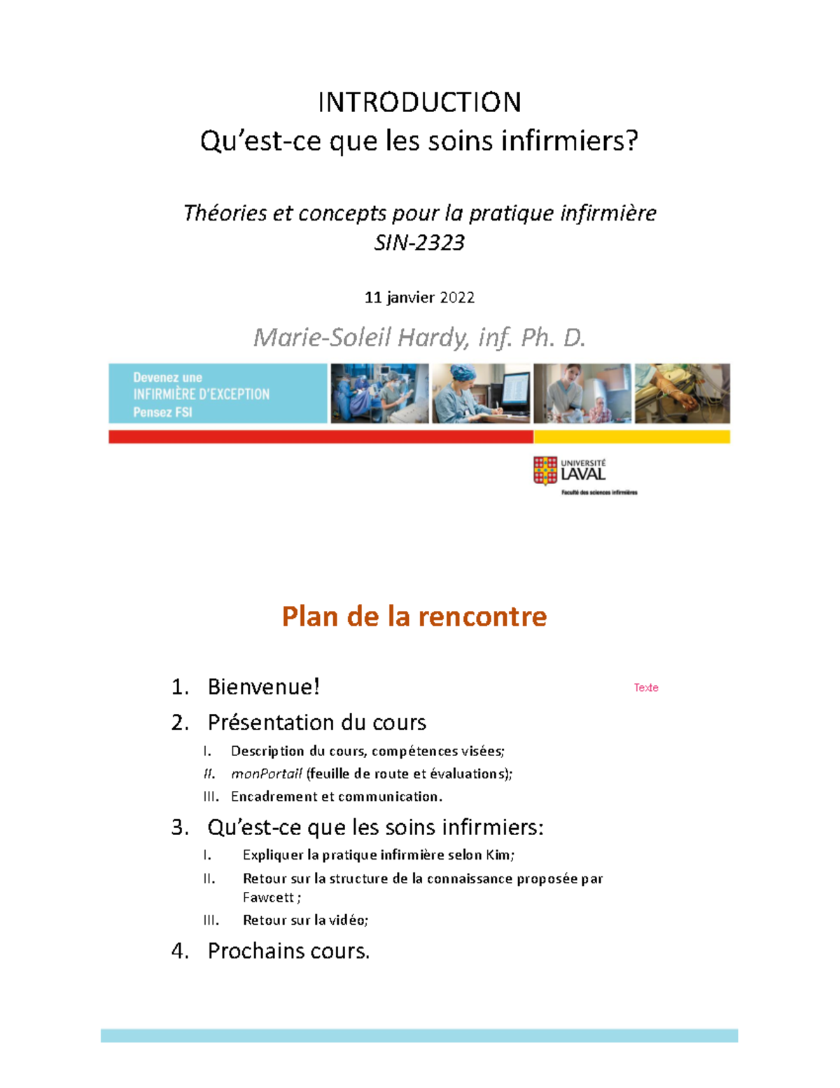 Cours 1 - Soins Infirmiers - INTRODUCTION QƵ͛eƐƚ-ce Que Les Soins ...