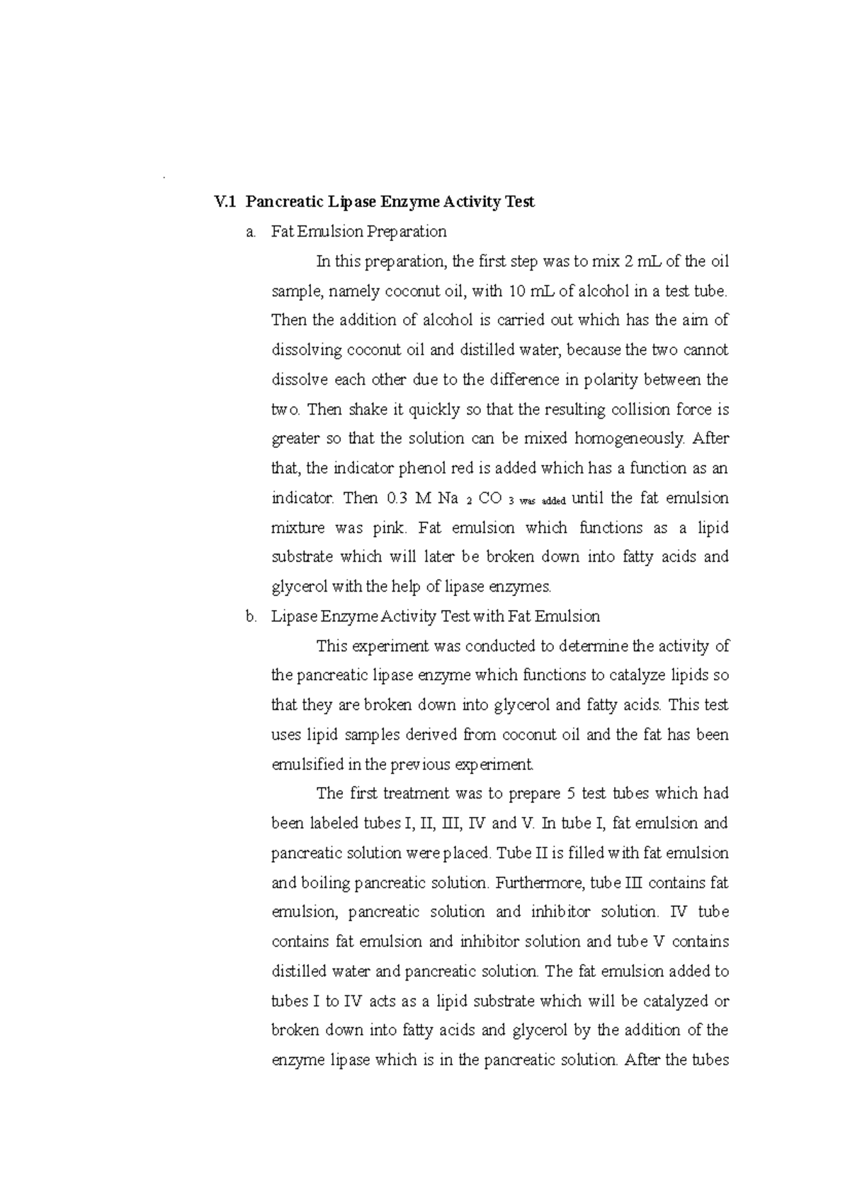 Pancreatic Lipase Enzyme Activity Test V Pancreatic Lipase Enzyme