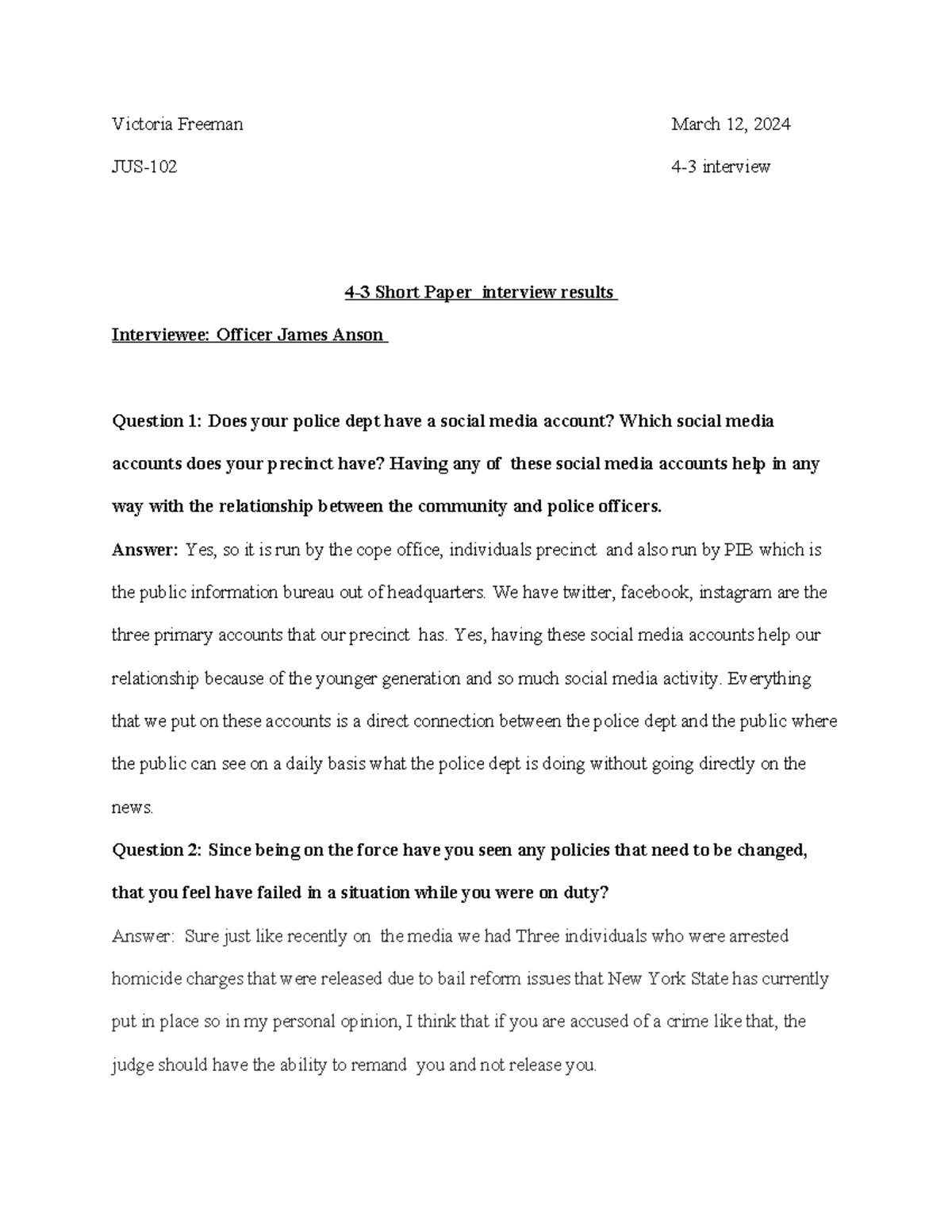 [Letter3 5] Common Police Interview Questions - chqfv9v