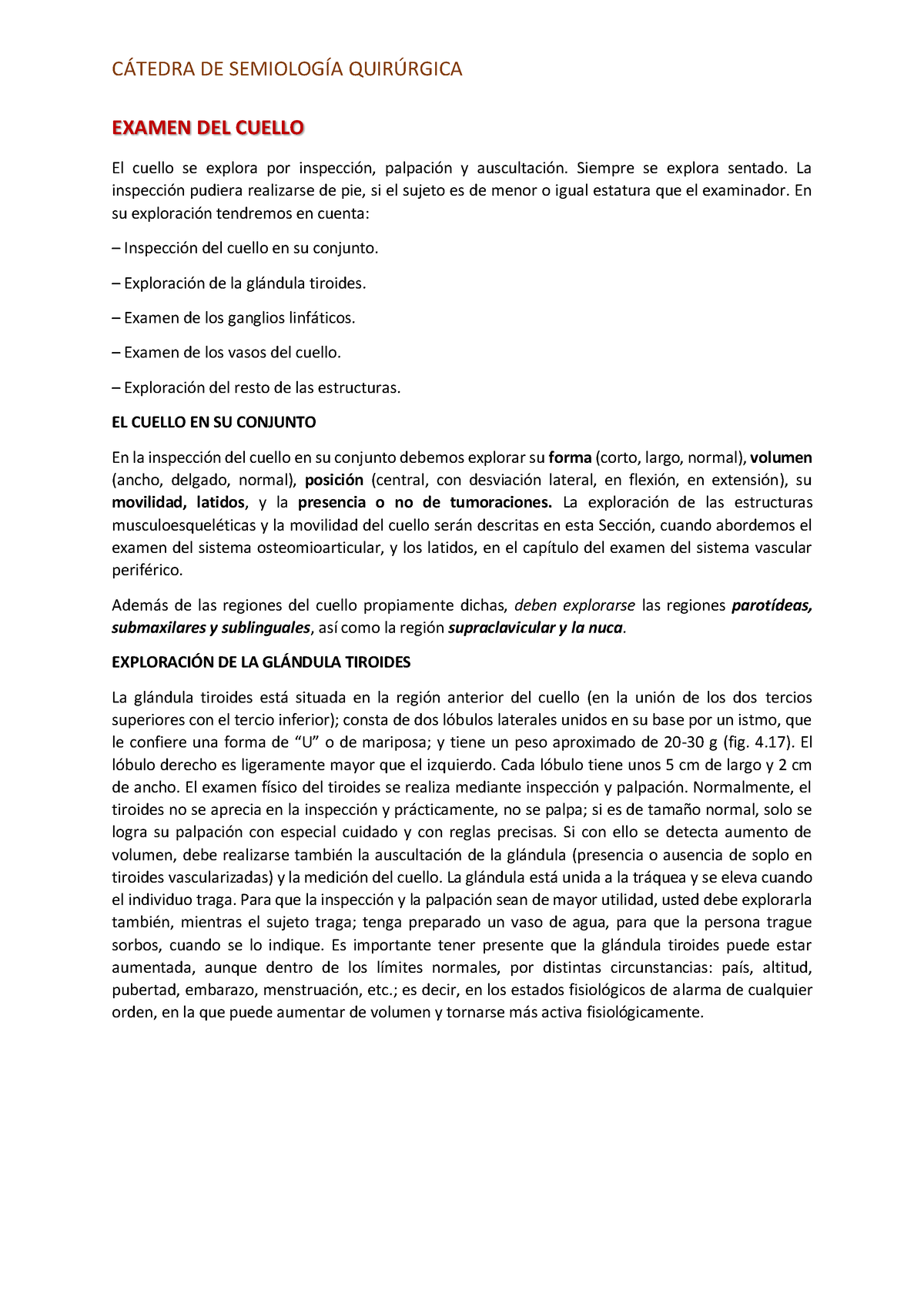 Examen Físico DEL Cuello Y Linfáticos DEL Cuello - Semiología Médica ...