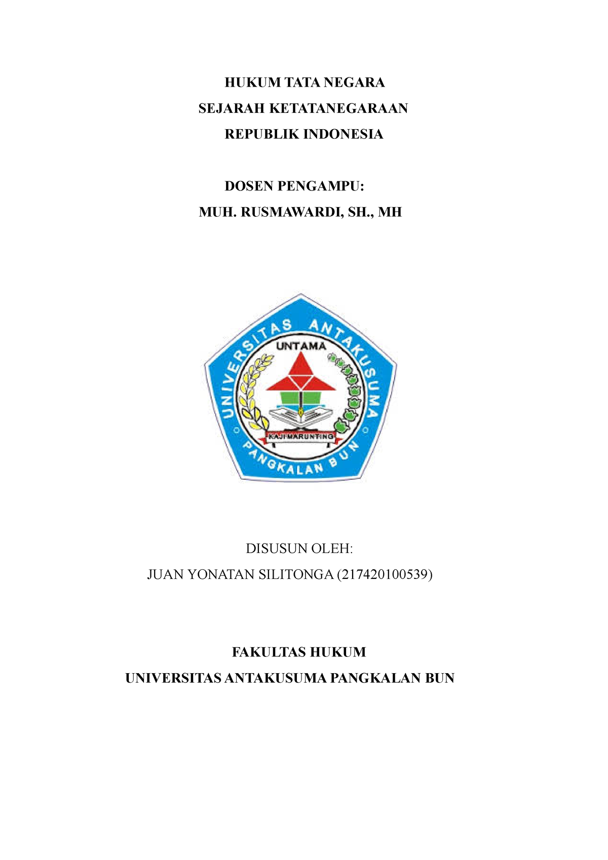 Makalah Hukum Tata Negara Juan Hukum Tata Negara Sejarah 