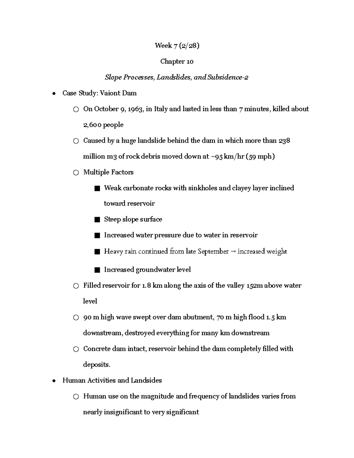 Week 7 day 1 history Geol 2150 - Week 7 (2/28) Chapter 10 Slope ...