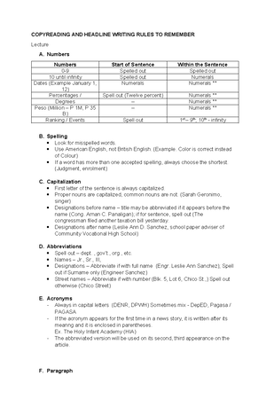 Copyreading-AND- Headline- Writing- Rules-TO- Remember - COPYREADING ...