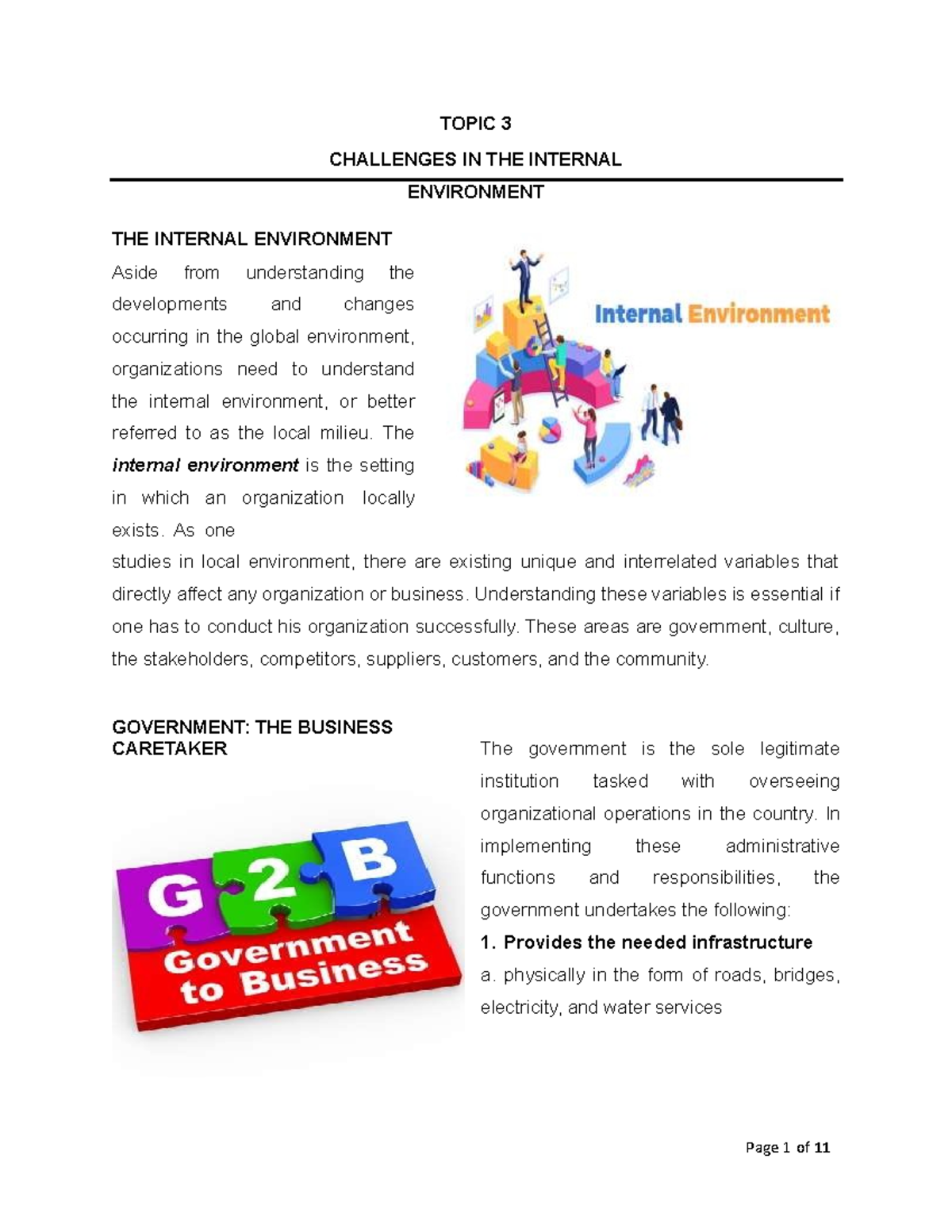 Challenges In The Internal Page 1 Of 11 Topic 3 Challenges In The