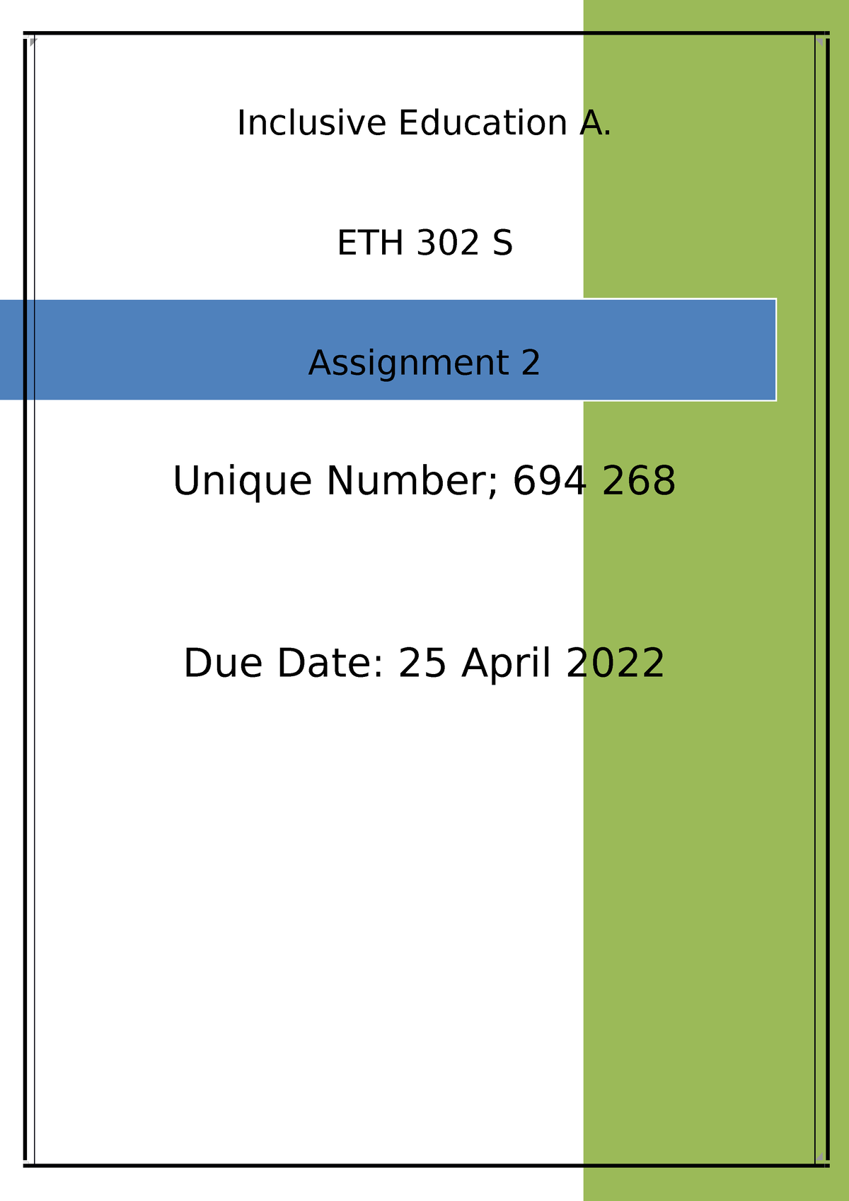 assignment on inclusive education