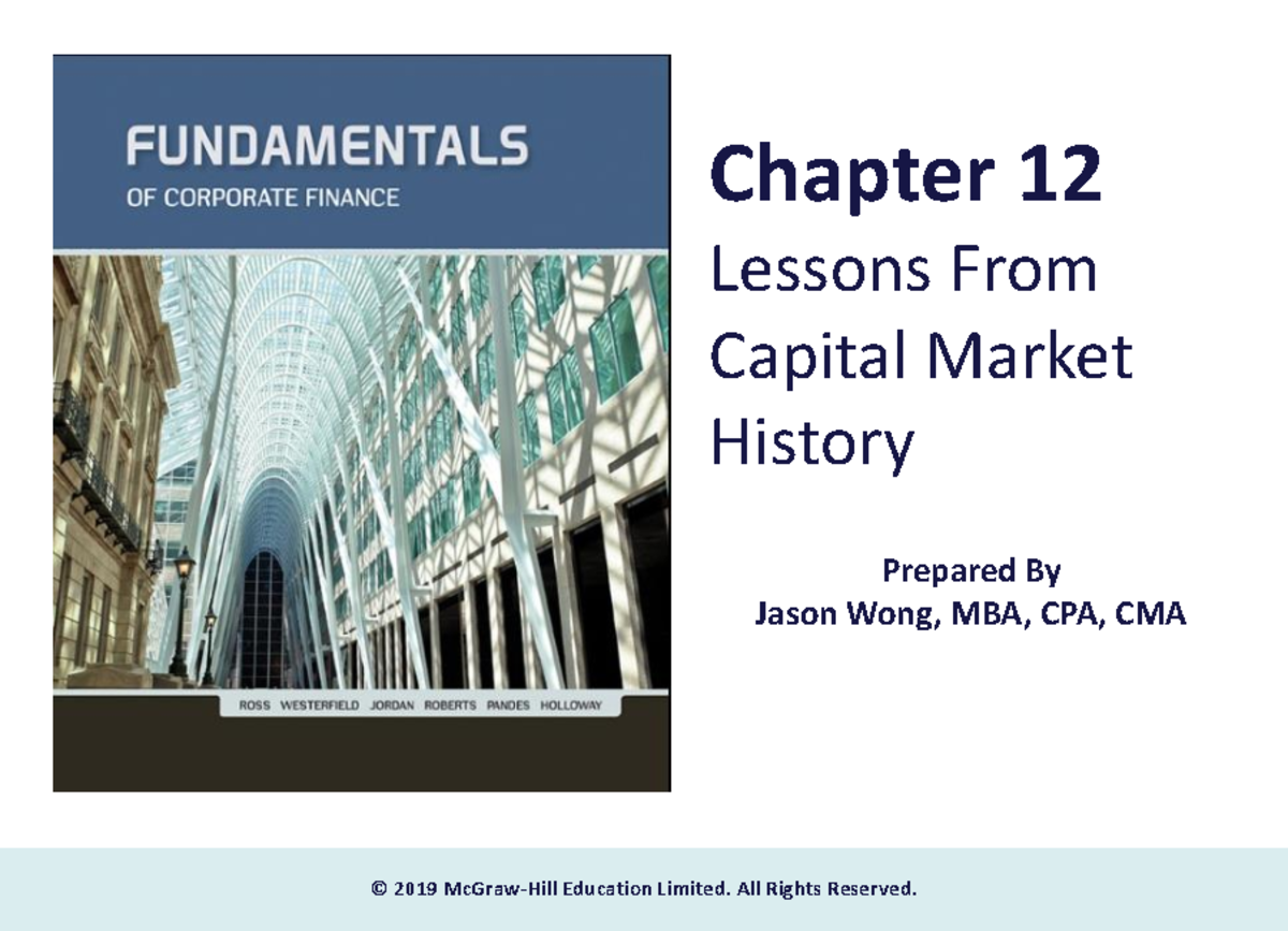 Ross FCF 10Ce Ch12 - Lecture notes - Chapter 12 Lessons From Capital ...