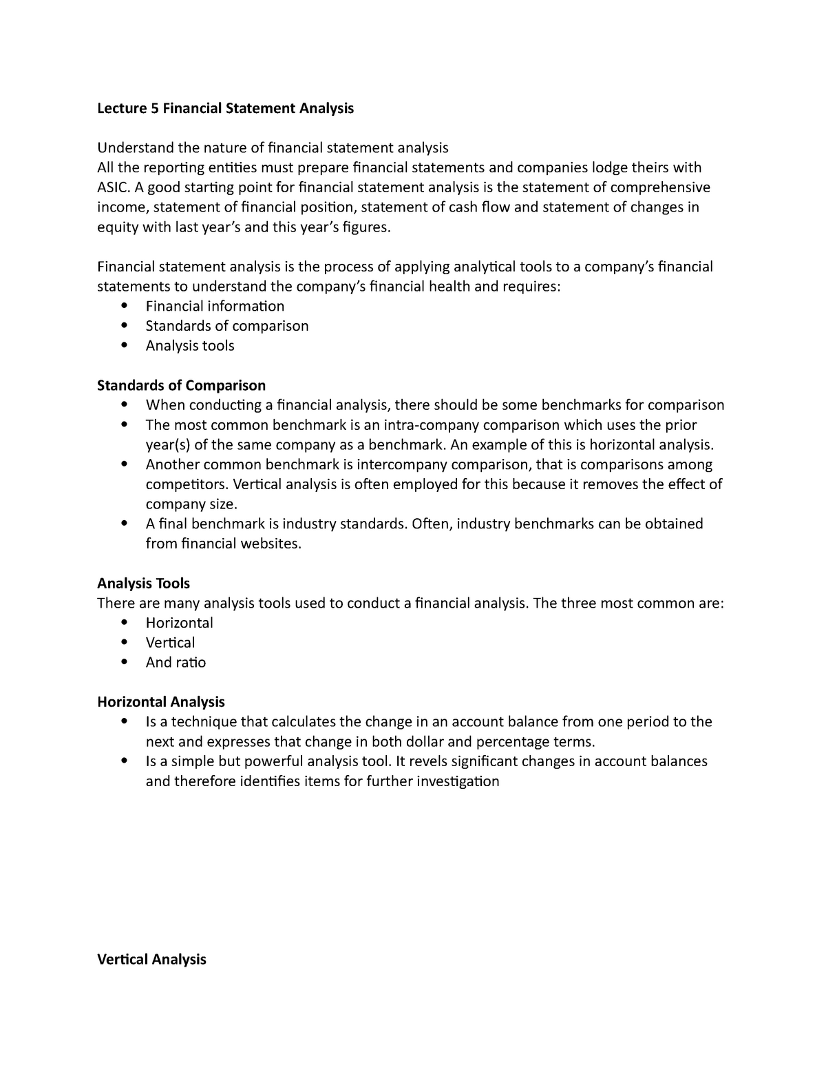 literature review of financial statement analysis pdf