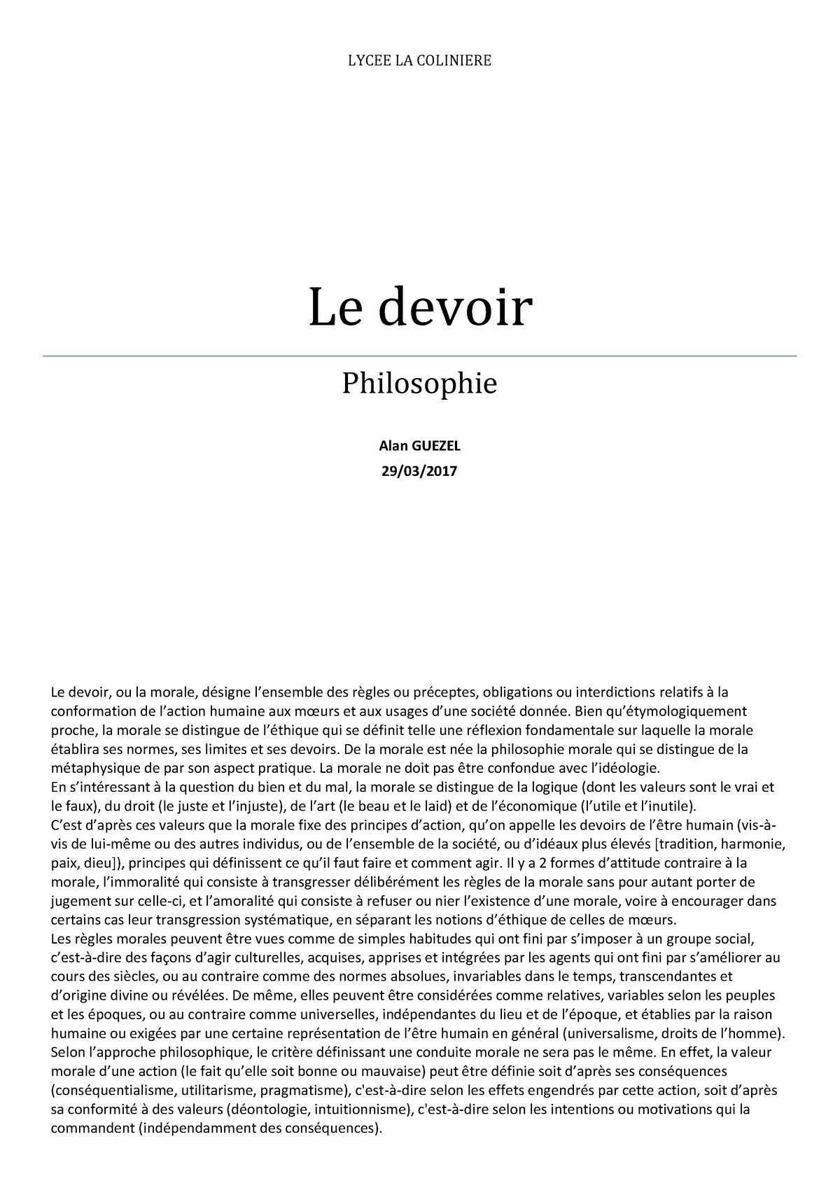 dissertation philo la devoir