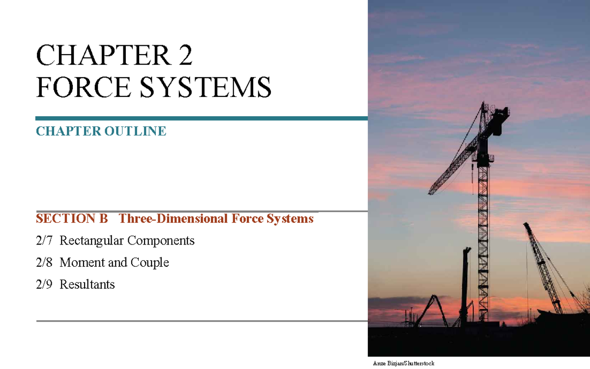 Ch02B - Chapter 2b notes - CHAPTER 2 FORCE SYSTEMS CHAPTER OUTLINE ...