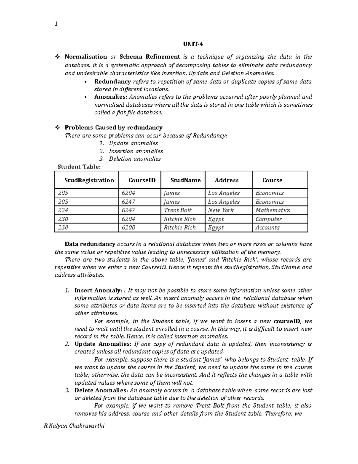 dbms-unit-4-schema-refinement-data-base-management-systems-studocu