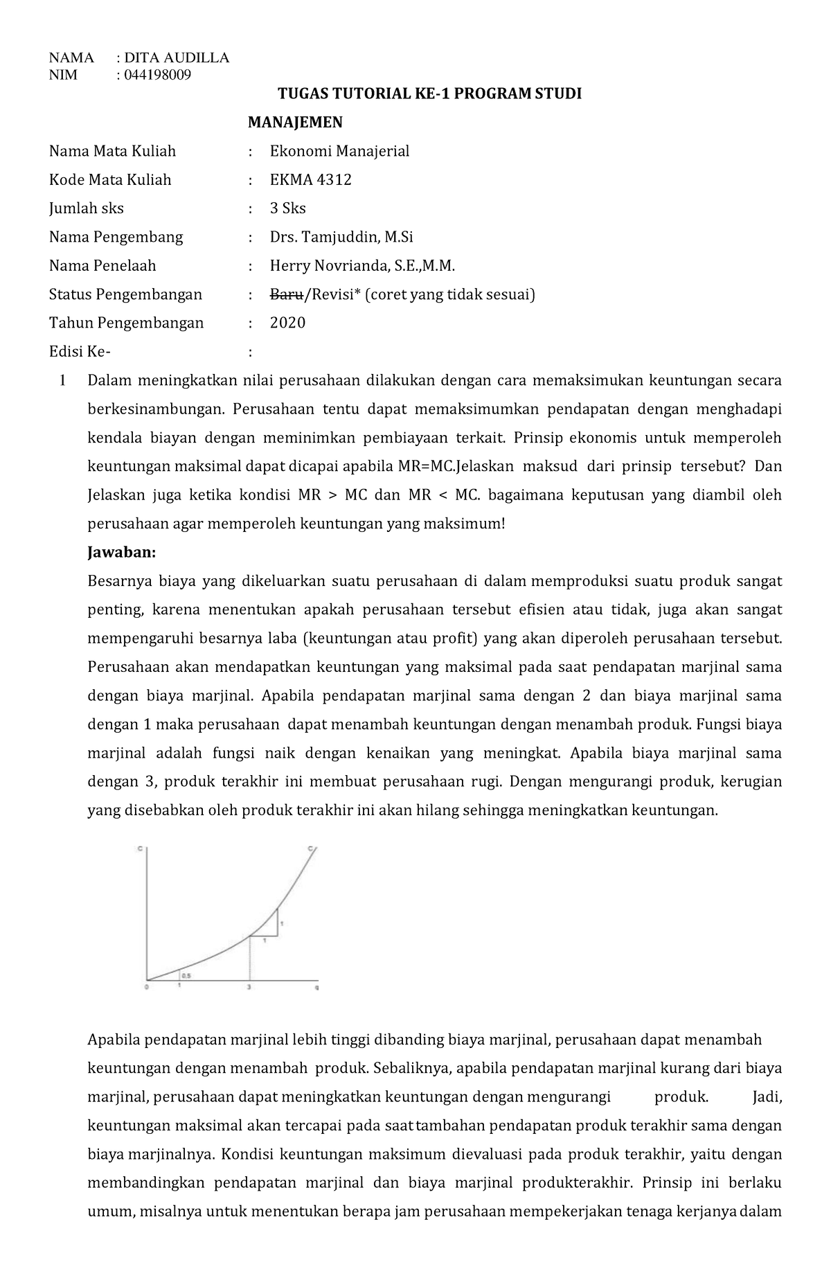 Tugas Tutorial 1 EKMA4312 DITA Audilla 044198009 - NAMA : DITA AUDILLA ...