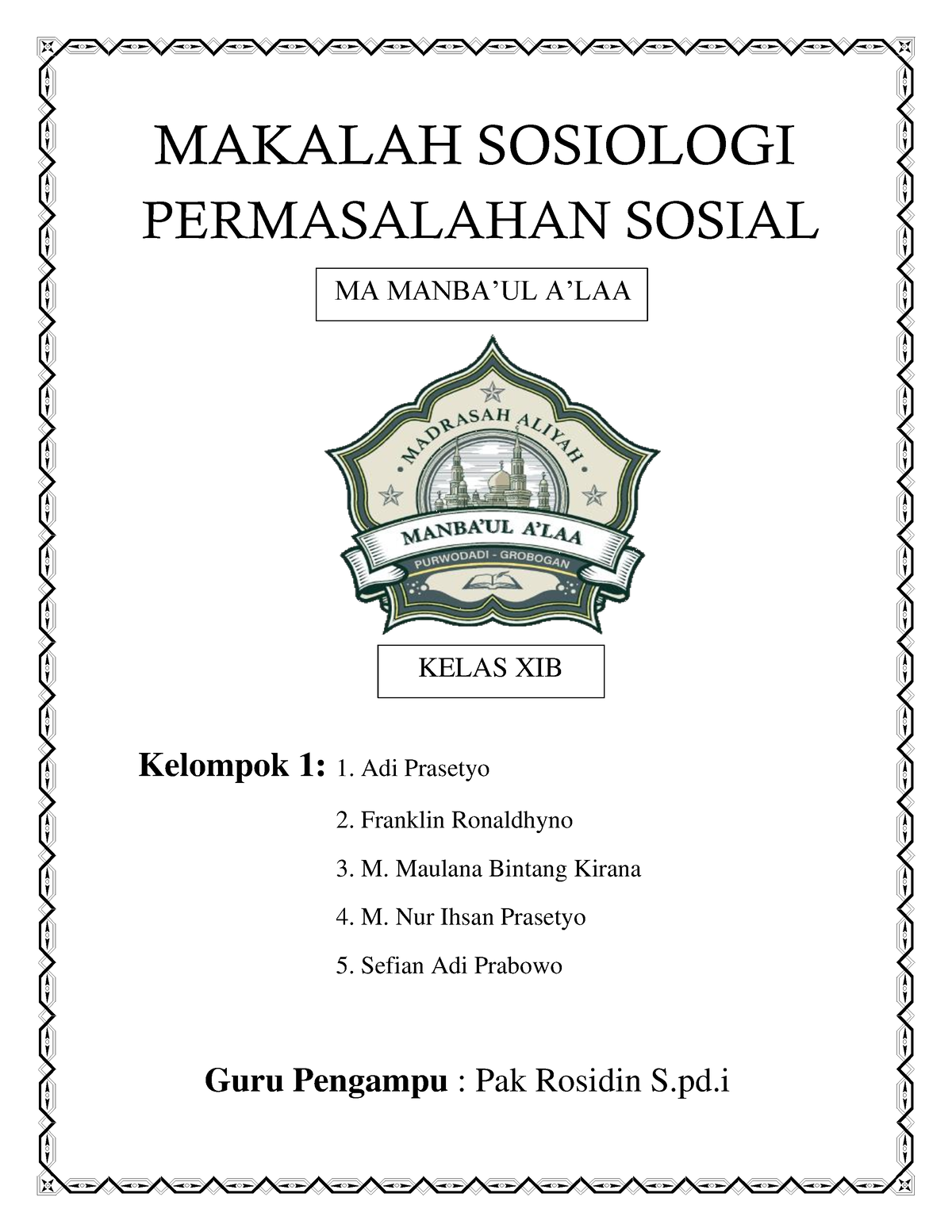 Makalah Sosiosalogi V2 - MAKALAH SOSIOLOGI . PERMASALAHAN SOSIAL ...