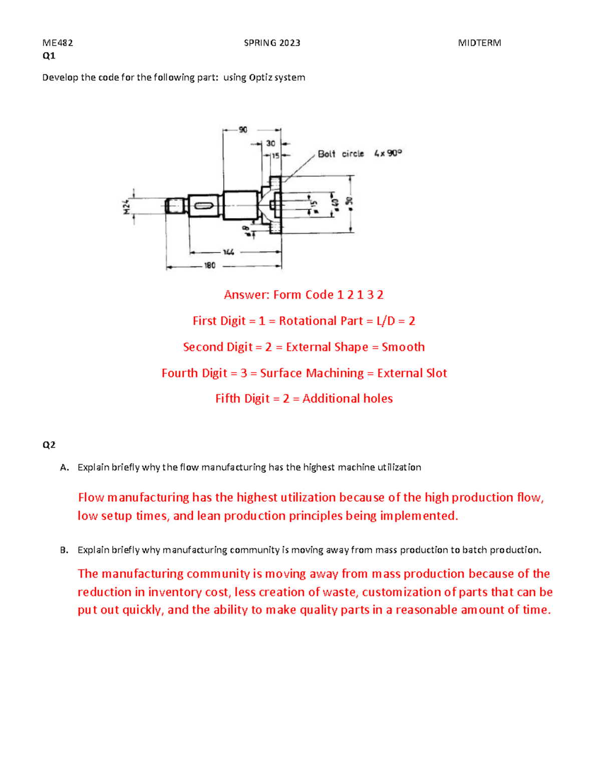 ME 482 midterm-sp2023 turn in - Q Develop the code for the following ...