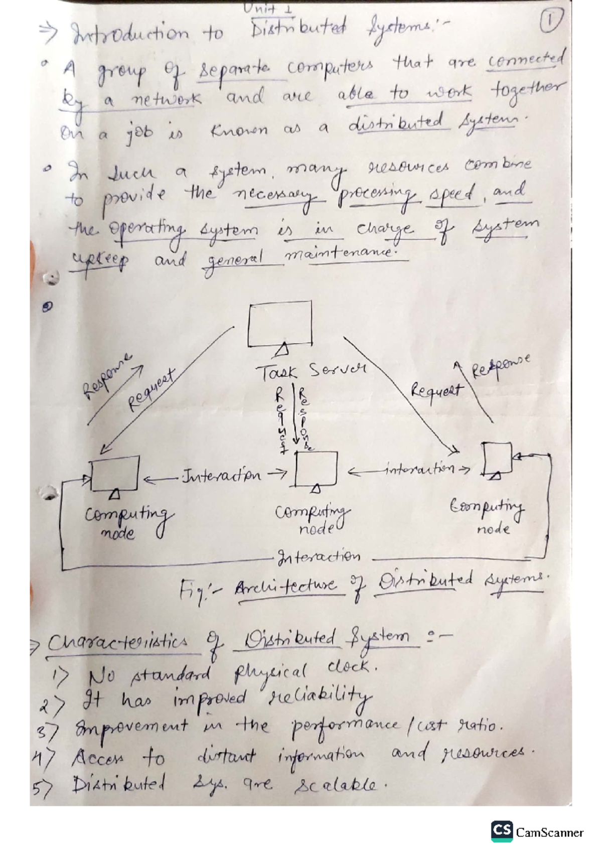 DC Unit-1 Notes - Distributed Computing - Studocu