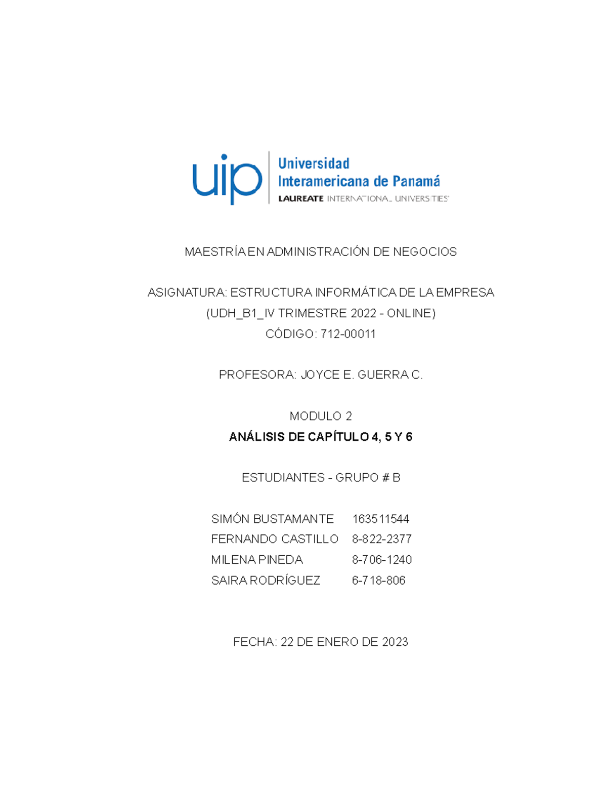 Grupo B-Análisis De Capítulo 4, 5 Y 6-Modulo 2 - MAESTRÍA EN ...