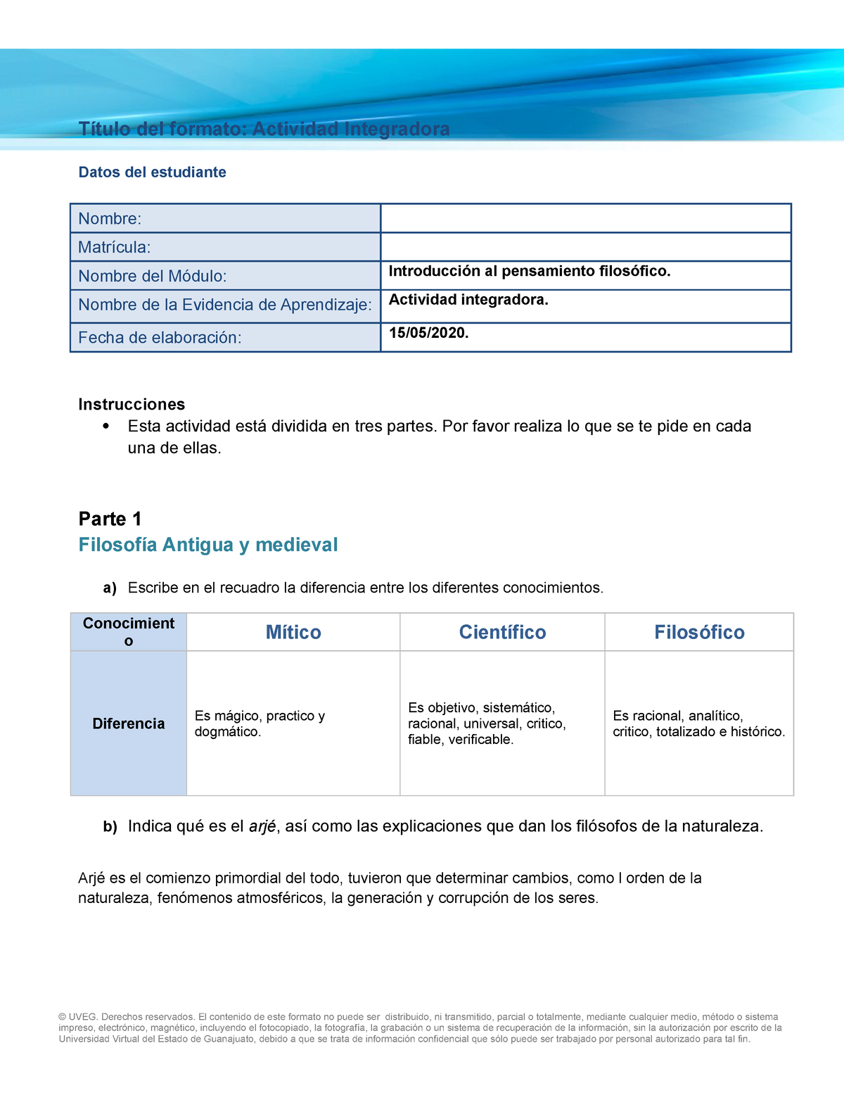 Uveg Actividad Integradoraa2021trabajo Word De Espa Título Del Formato Actividad 