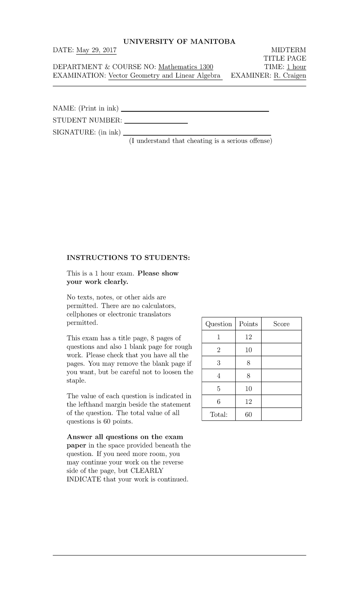 Mid 29 may 2017 answers university of manitoba date may 29 2017
