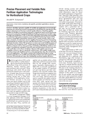 Precise Placement and Variable Rate Fertilizer Application - StuDocu