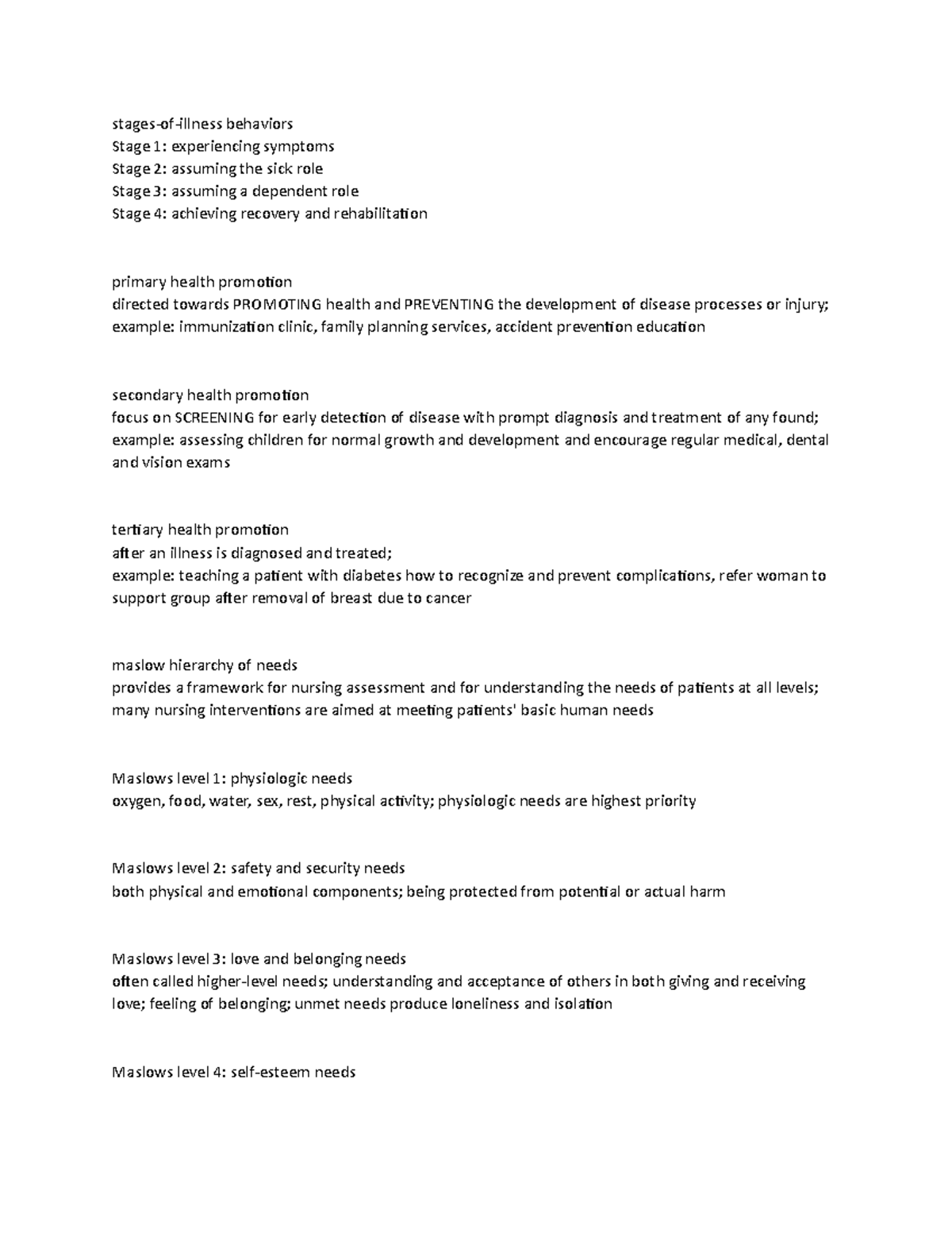 Nursing A2-1106 - NURS 1106 - stages-of-illness behaviors Stage 1 ...