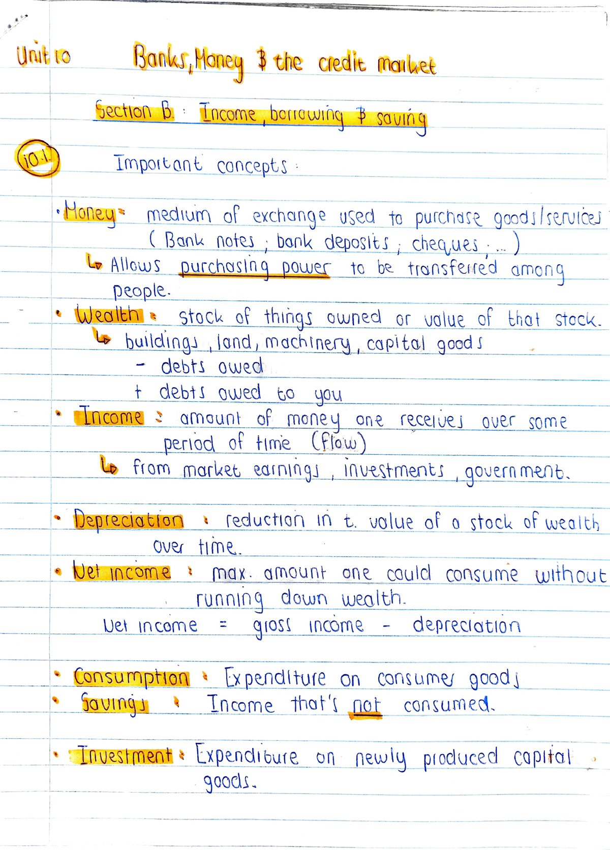 Economics Unit 10 - Unt to Banks Honey 3 the ciedie mailet ection b ...