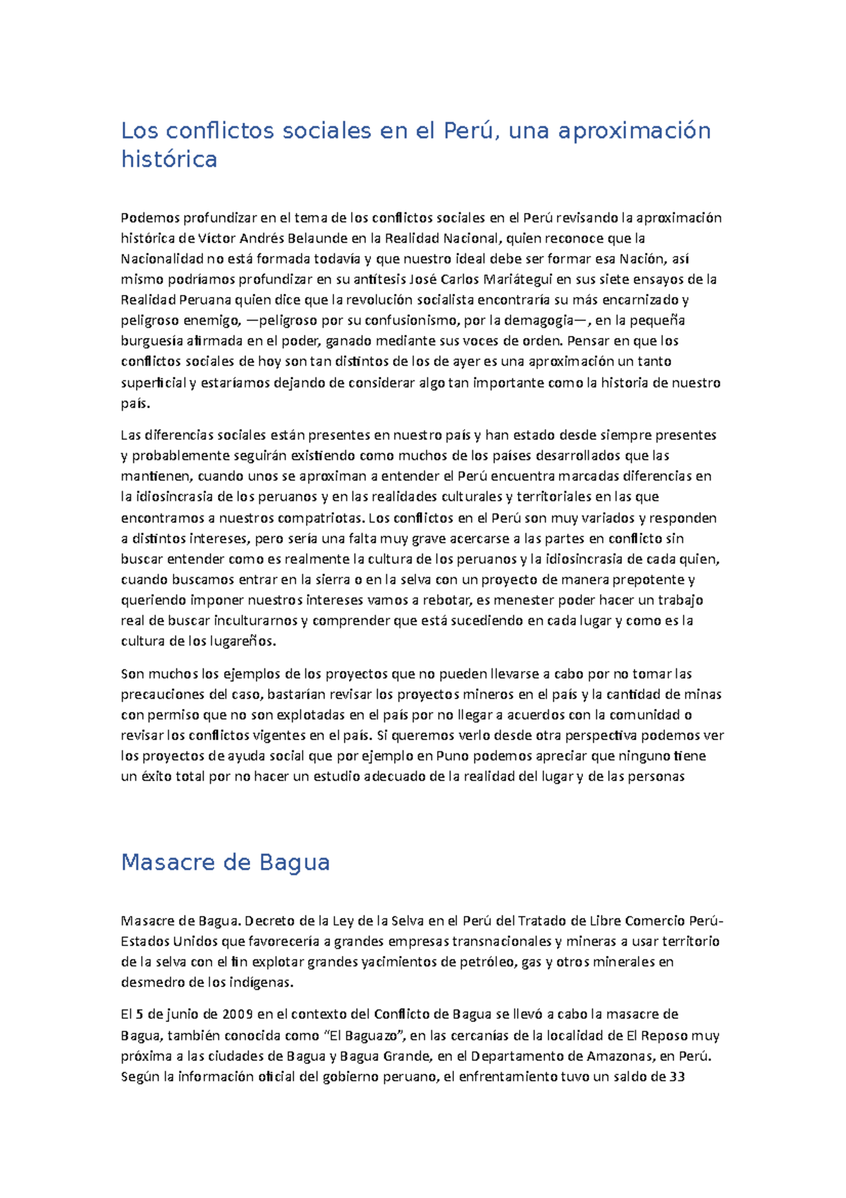 Los conflictos sociales en el Perú - Pensar en que los conflictos ...