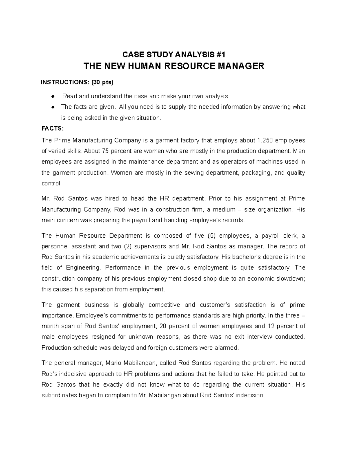 Jericho Rafal CASE Study Analysis 1 BA98 CASE STUDY ANALYSIS THE