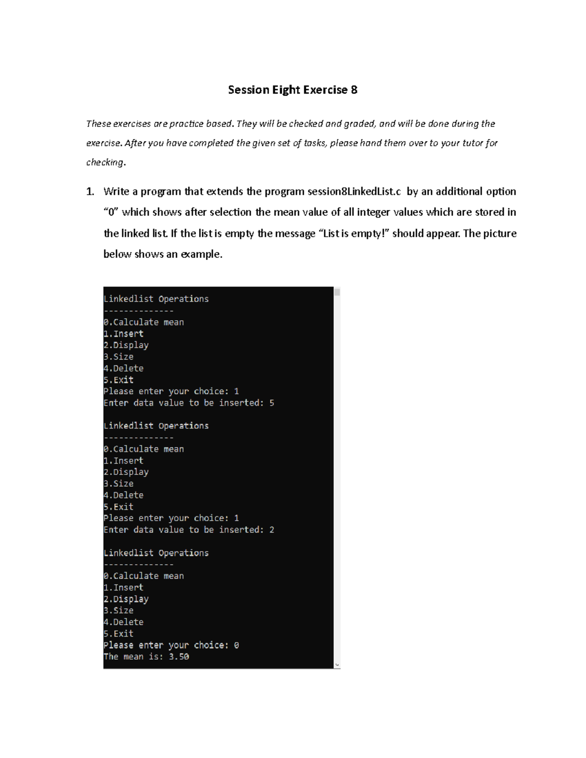 Exercise 8 solution - lab - Session Eight Exercise 8 These exercises ...