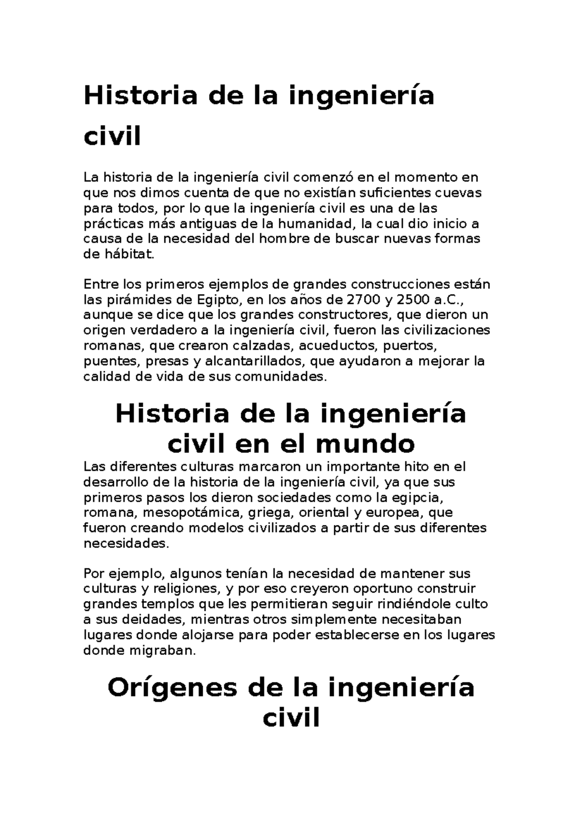 Historia De La Ingeniería Civil - Historia De La Ingeniería Civil La ...