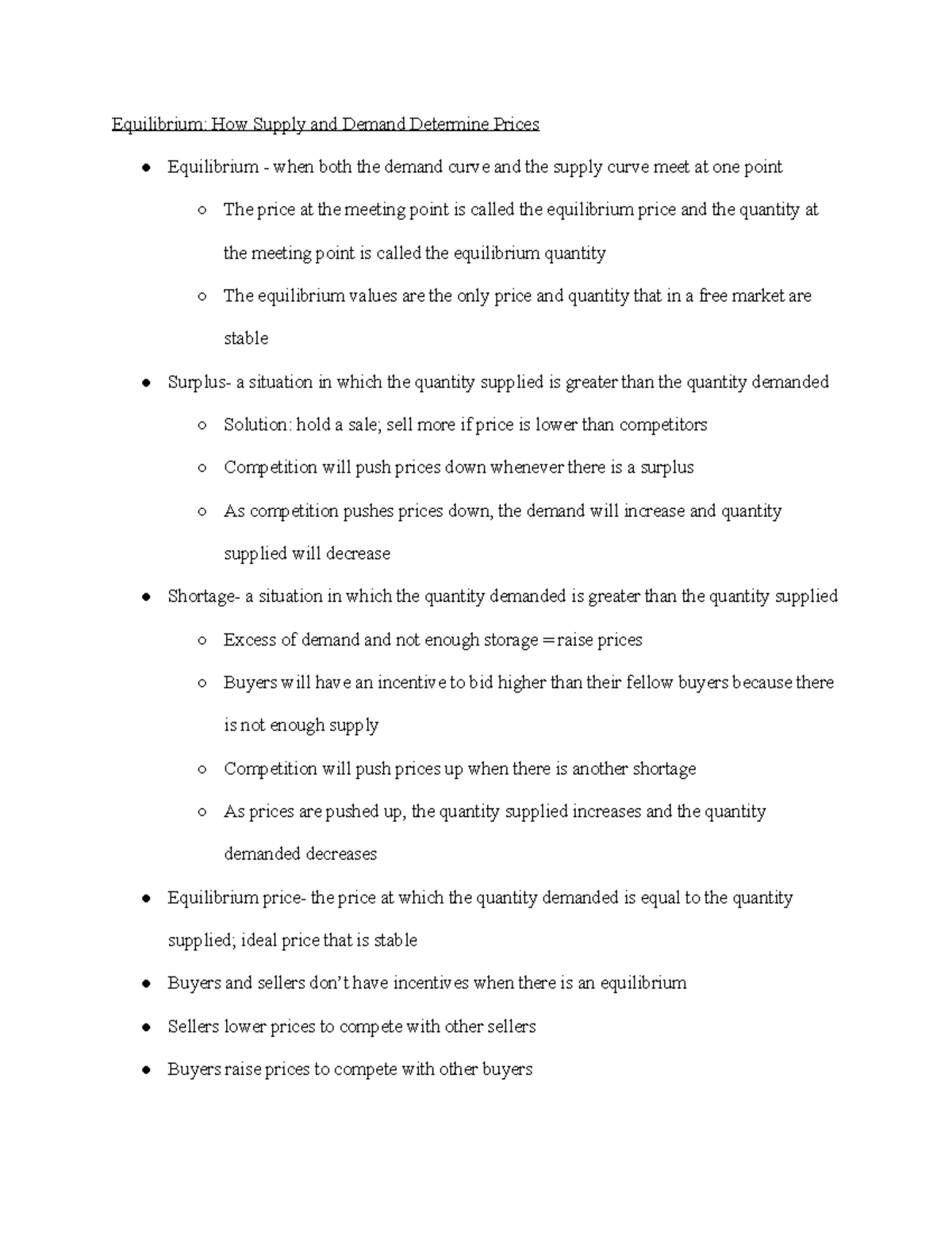 ECON 200 Macro Chapter 4 Notes Gochenour - Equilibrium: How Supply and ...