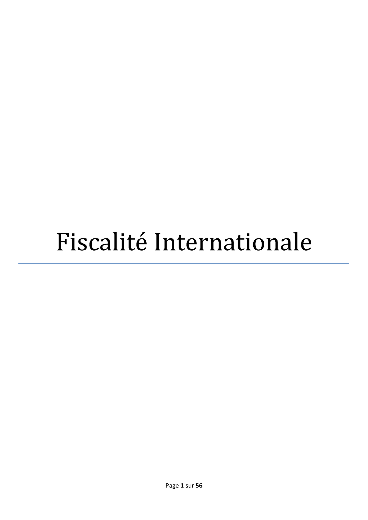 Fiscalité Internationale - Fiscalité Internationale Sommaire ...