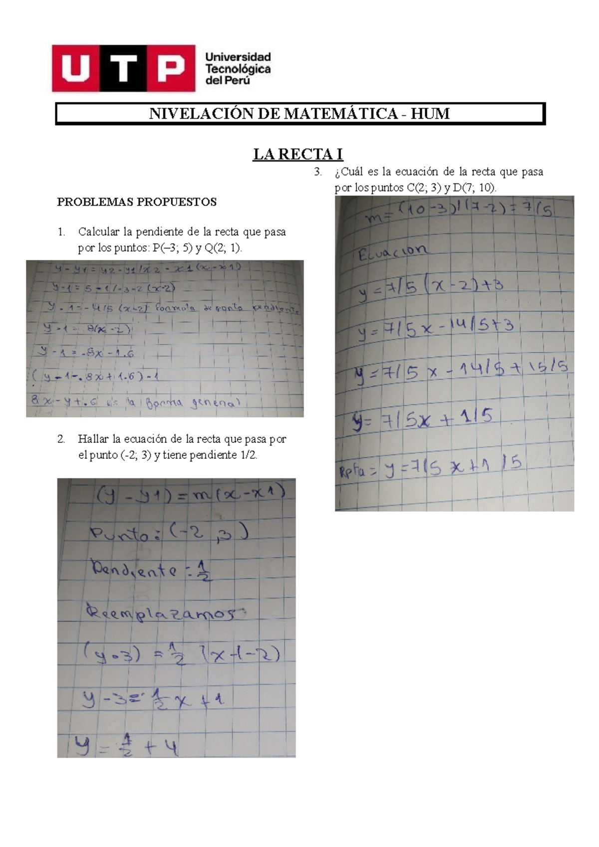 S15 S15 Docxsd NivelaciÓn De MatemÁtica Hum La Recta I Problemas