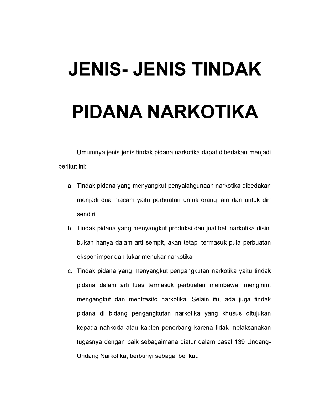 Jenis-jenis Tindak Pidana - Tindak Pidana Yang Menyangkut ...