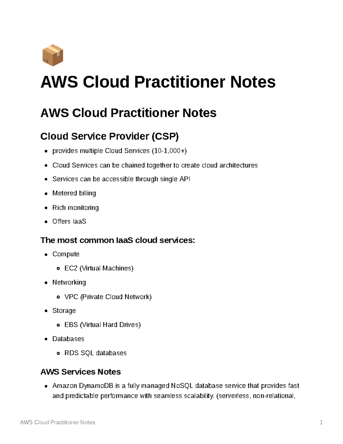 AWS Cloud Practitioner Notes - 📦 AWS Cloud Practitioner Notes AWS Cloud ...