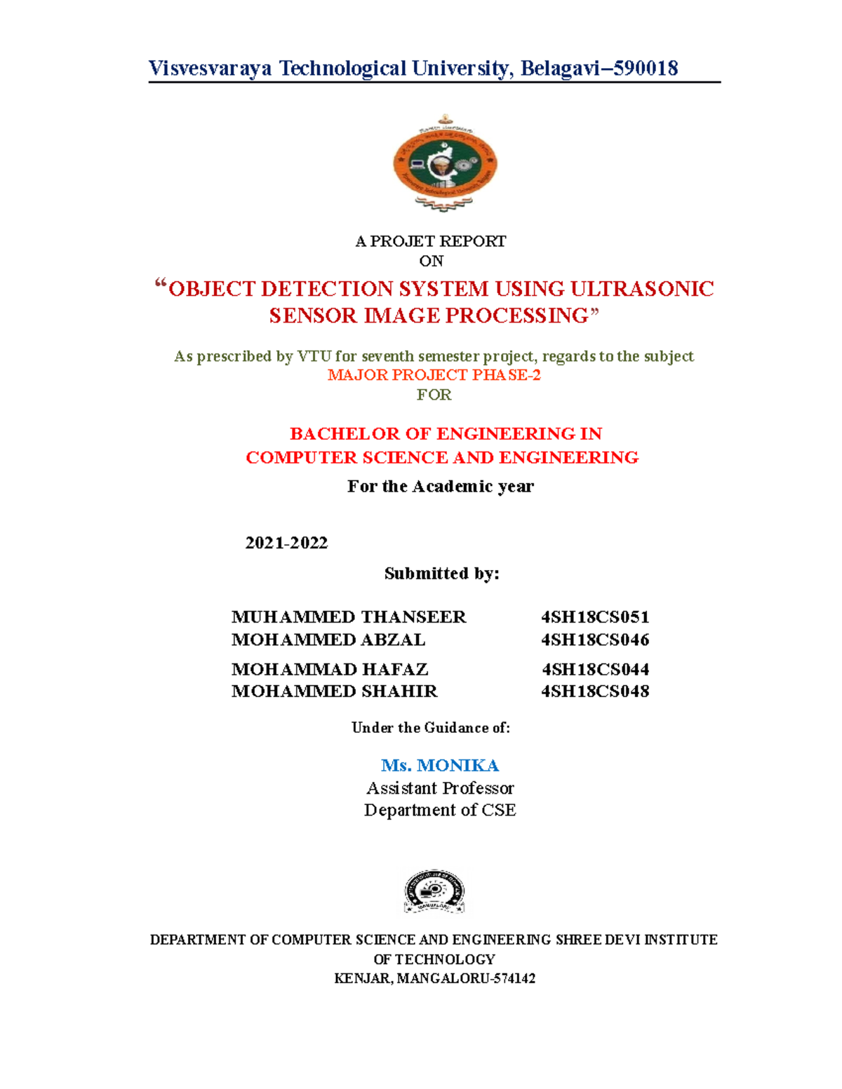 Phase 1- project report V 2 - Visvesvaraya Technological University ...