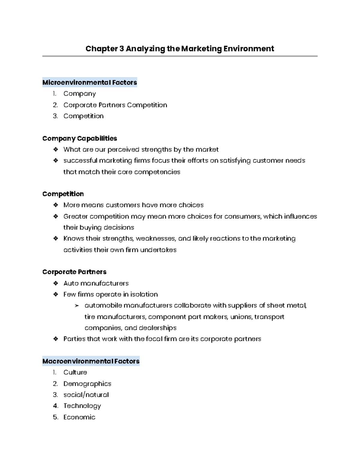 Chapter 3 Analyzing the Marketing Environment - Chapter 3 Analyzing the ...