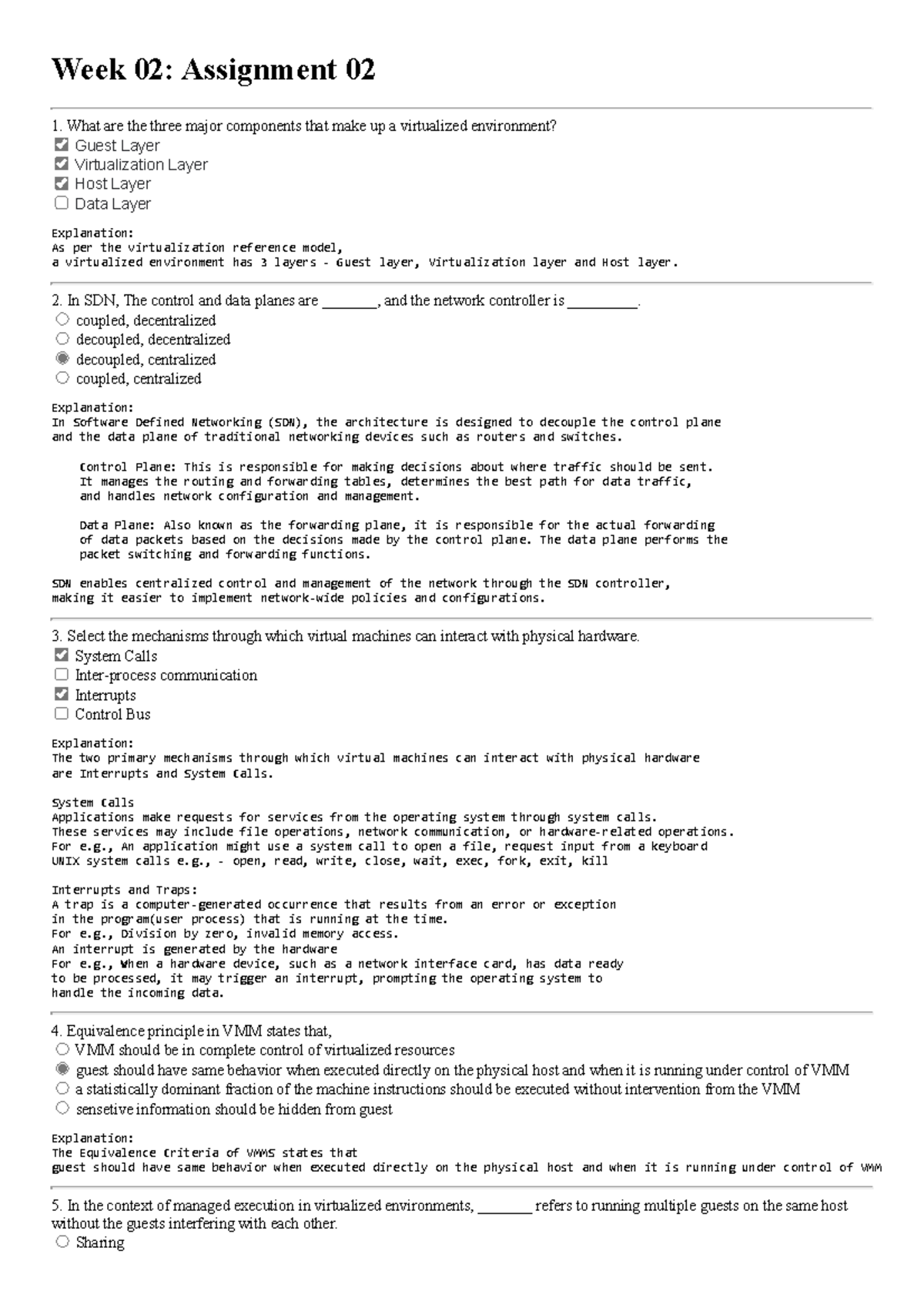 Week 02 Assignment 02 - Week 02: Assignment 02 1. What are the three ...