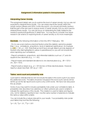 PSY2001 6 A2 exemplar - This is an example of what is required for ...