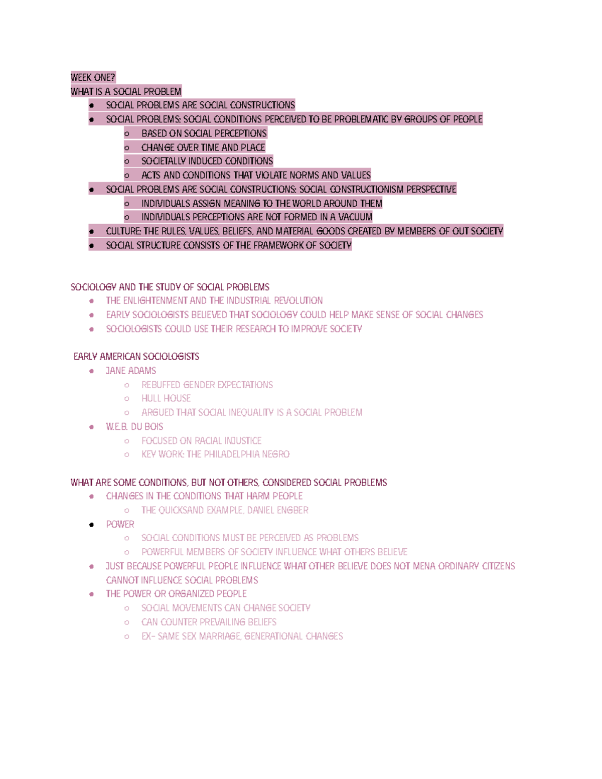 Sociology - WEEK one? What is a social problem Social problems are ...
