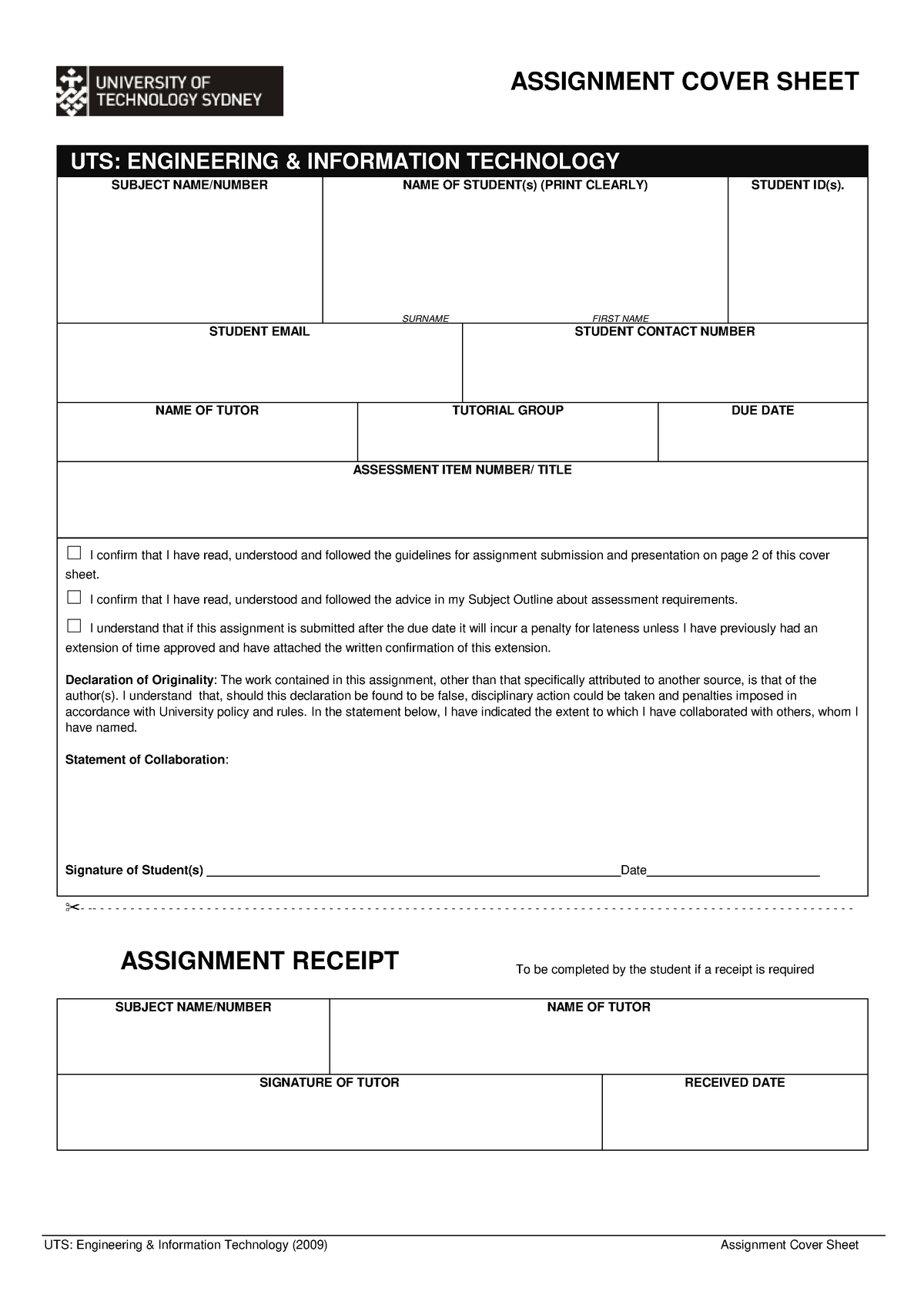 monash group assignment cover sheet