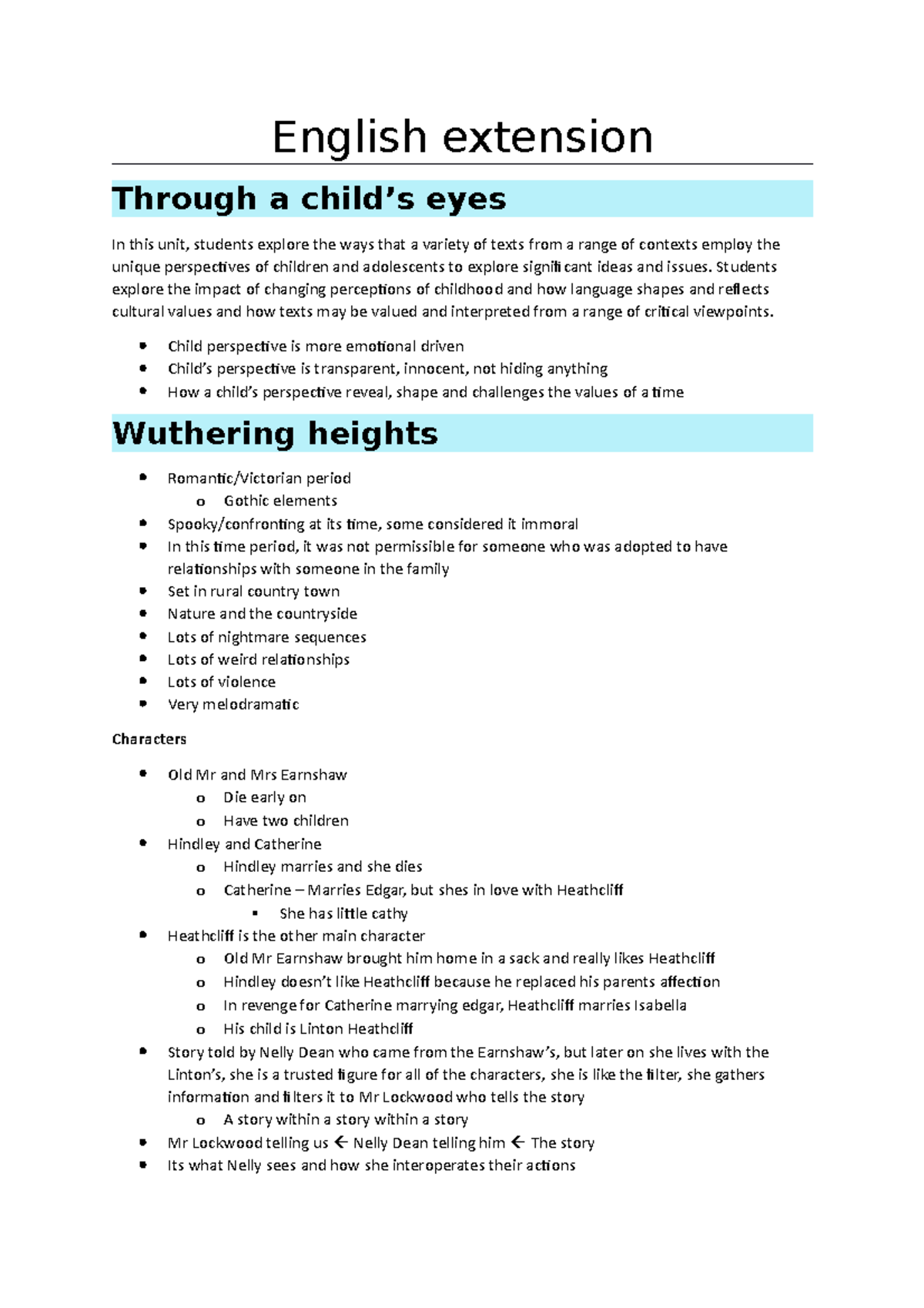 English extension English extension Through a child’s eyes In this