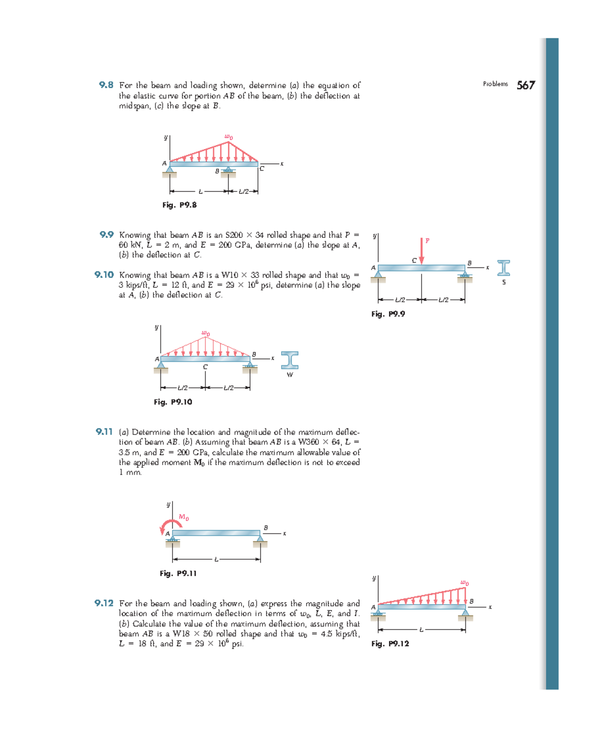 2 - Mechanics Of Materials - 9 For The Beam And Loading Shown ...