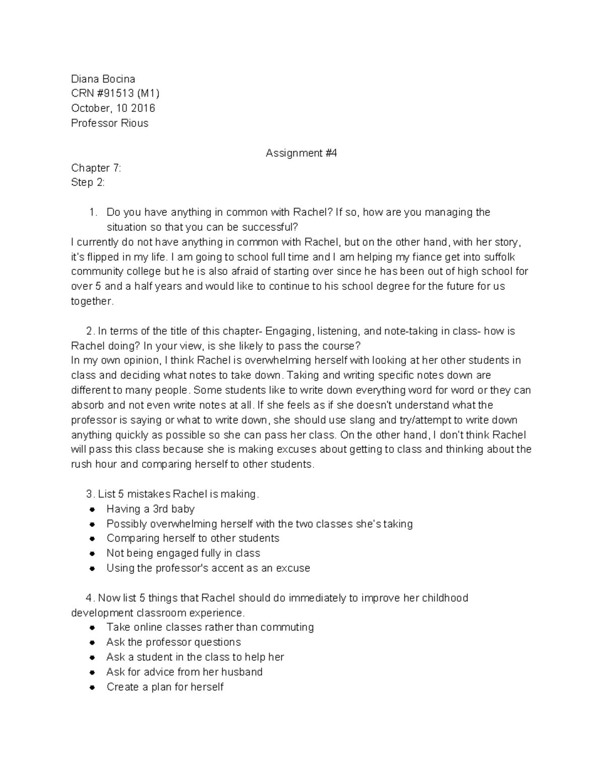 CS Assignment 4-3 - Diana Bocina CRN #91513 (M1) October, 10 2016 ...