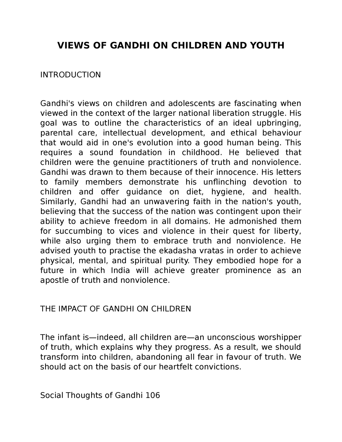 essay on gandhi childhood