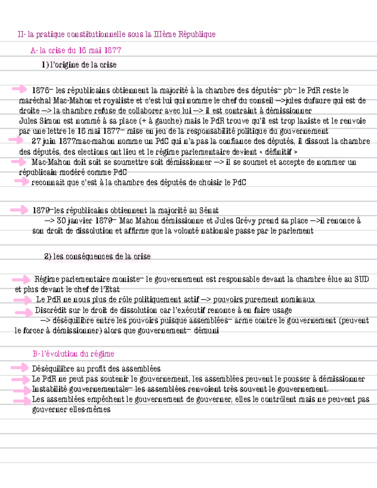 Fiche 3 Droit Constitutionnel II - II- La Pratique Constitutionnelle ...